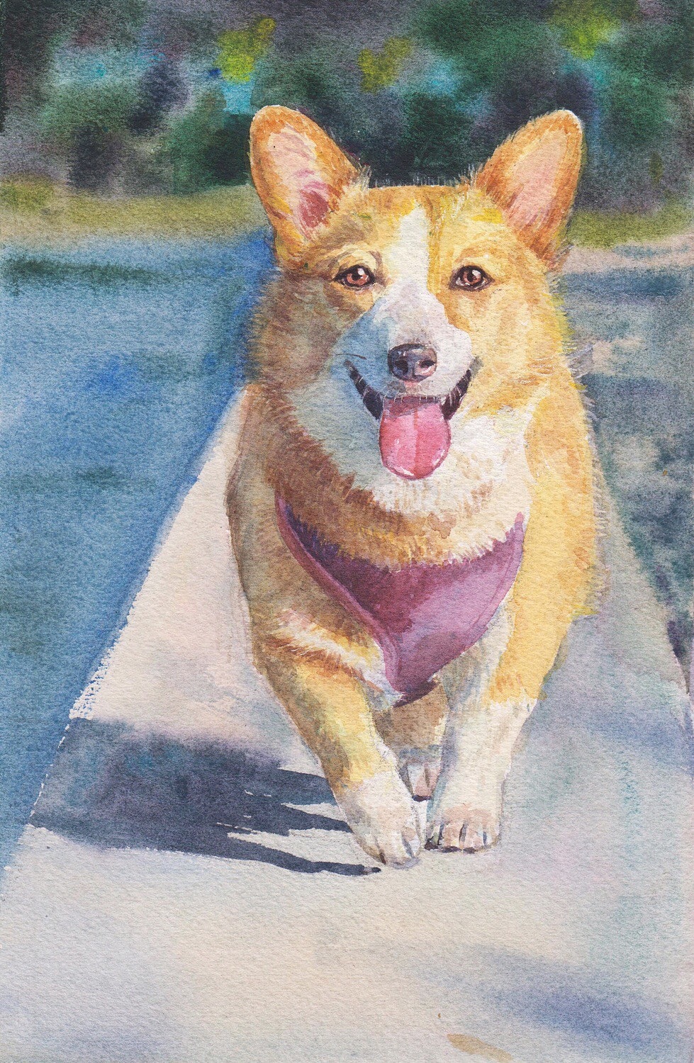 近期画的水彩动物风景