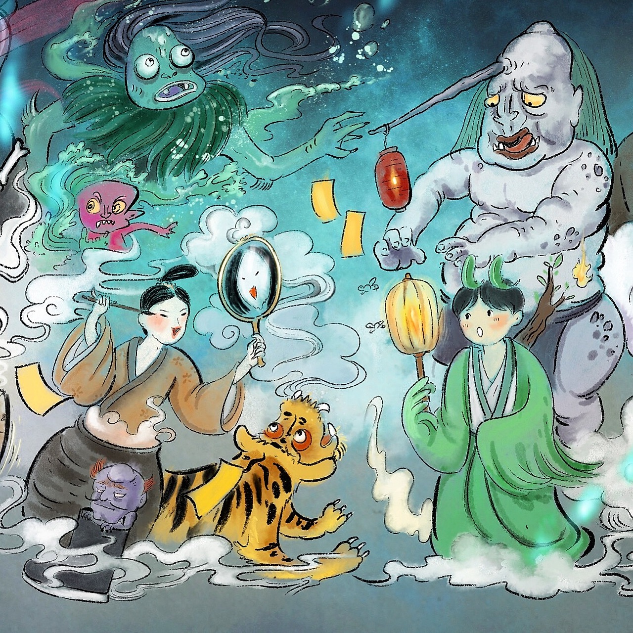 七月，中国百鬼夜行（图ZMTczMDQ3MTgw） - 绘本 - 站酷设计师miao9原创素材 - 站酷ZCOOL