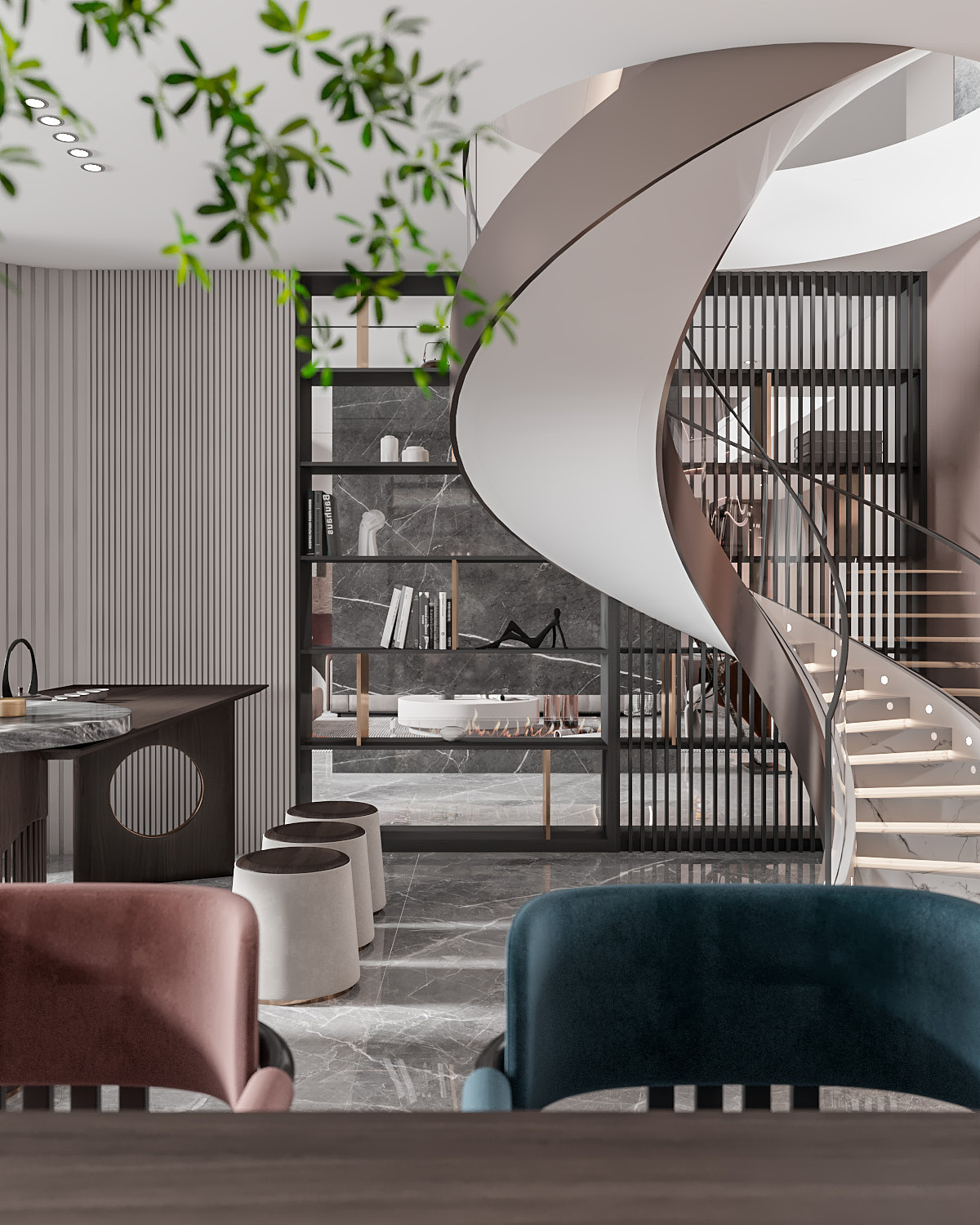 现代别墅客餐厅