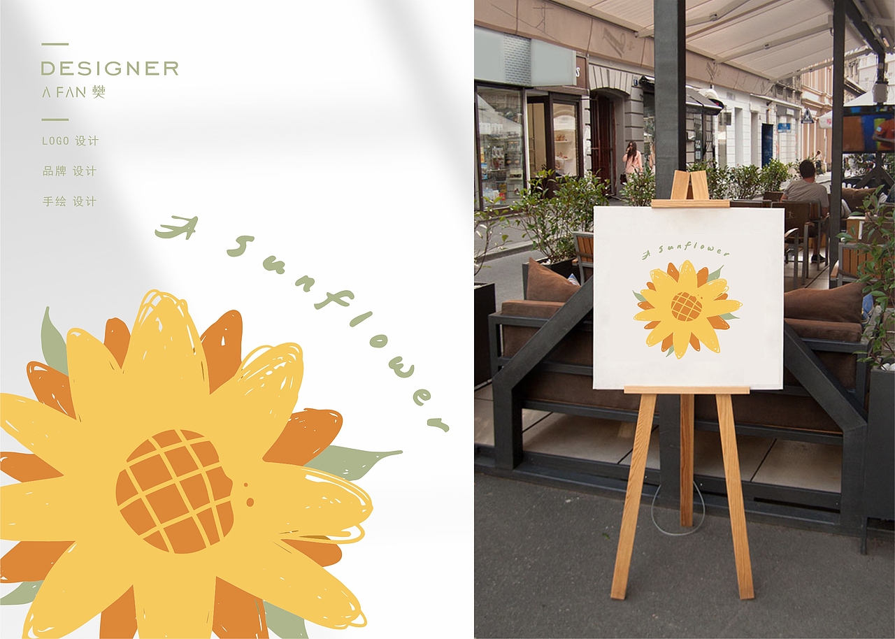 你知道向日葵的花语是什么?手绘图案设计