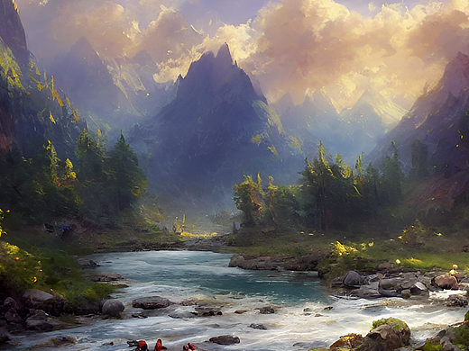 #站酷夢筆#山水風(fēng)景，華麗境域，錦繡山河，數(shù)字藝術(shù)，（個(gè)人主頁-ZNjQxOTIyNjQ=） - AI作品 - 站酷設(shè)計(jì)師灑灑才多少原創(chuàng)素材 - 站酷ZCOOL