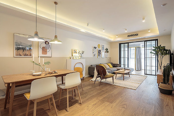 90㎡北欧风格设计,整个家体现出一种清新舒适感