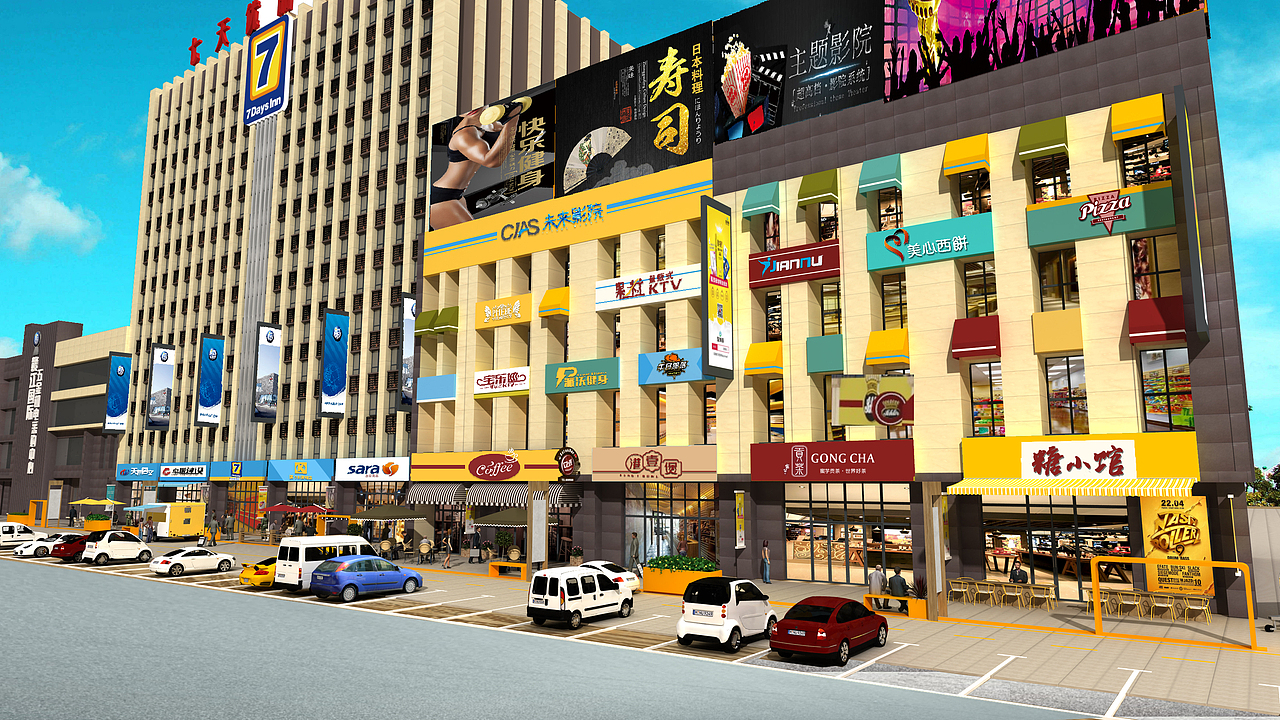 一些商业街的打造（图ZMTc3MjIxNDIw） - 场景 - 站酷设计师YuYa哑原创素材 - 站酷ZCOOL