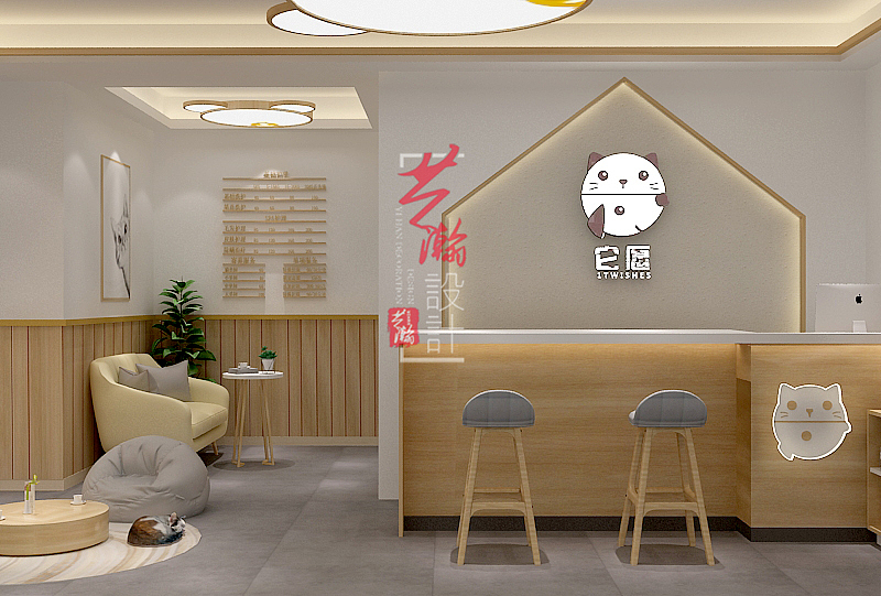 宠物店铺牙科装修设计宠物用品包装设计效果图VI