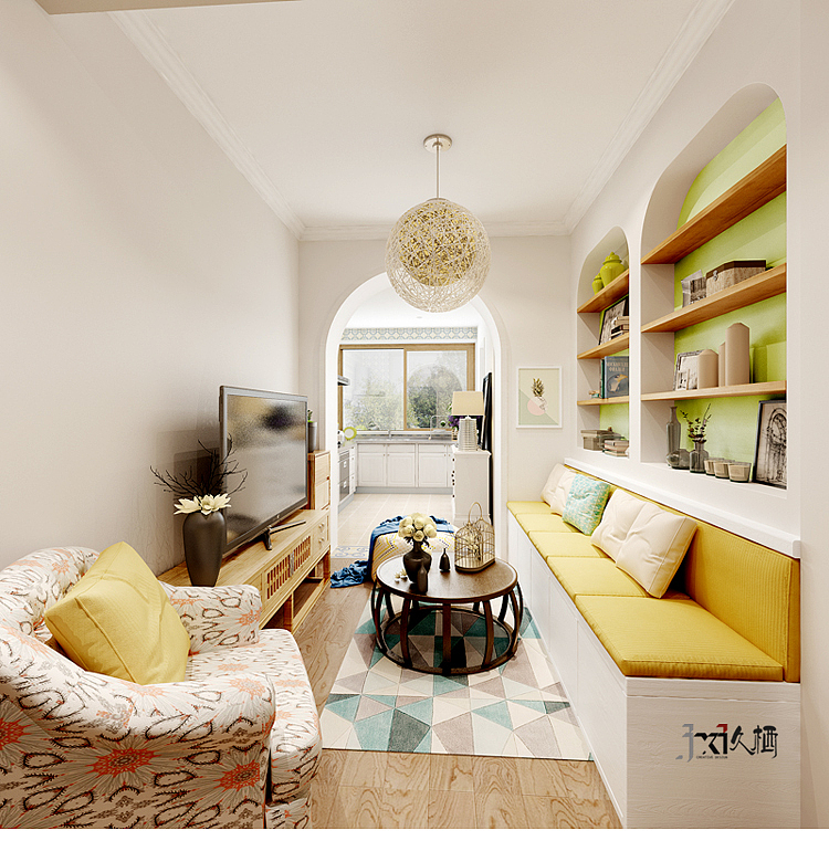【久栖设计】北京良乡拱辰星园50㎡小户型旧房改造 混搭逆袭（图ZNjI0MjczMTI=） - 家装设计 - 站酷设计师久栖设计原创素材 - 站酷ZCOOL
