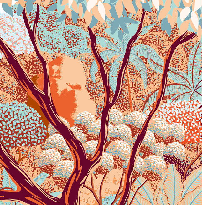 丝巾设计—丛林野趣（图ZMTI5NDg3ODUy） - 商业插画 - 站酷设计师段眸眸原创素材 - 站酷ZCOOL