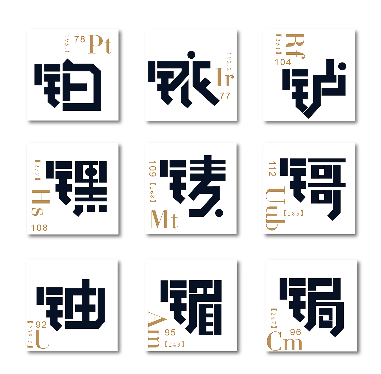 化学元素创意字体设计