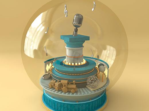 C4D水晶球练习