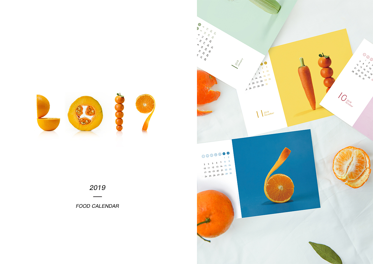 创意摄影9#2019年食物日历