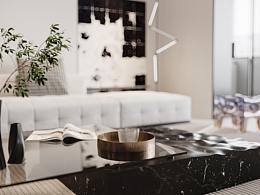 现代黑白灰客餐厅表现