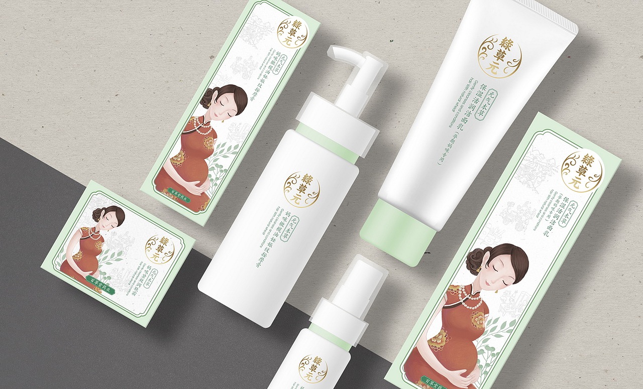 绿草元-婴儿护理系列（图ZMTA2NzA4NjQw） - 包装 - 站酷设计师DY_在路上原创素材 - 站酷ZCOOL