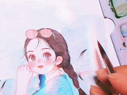 手绘水彩插画小清新