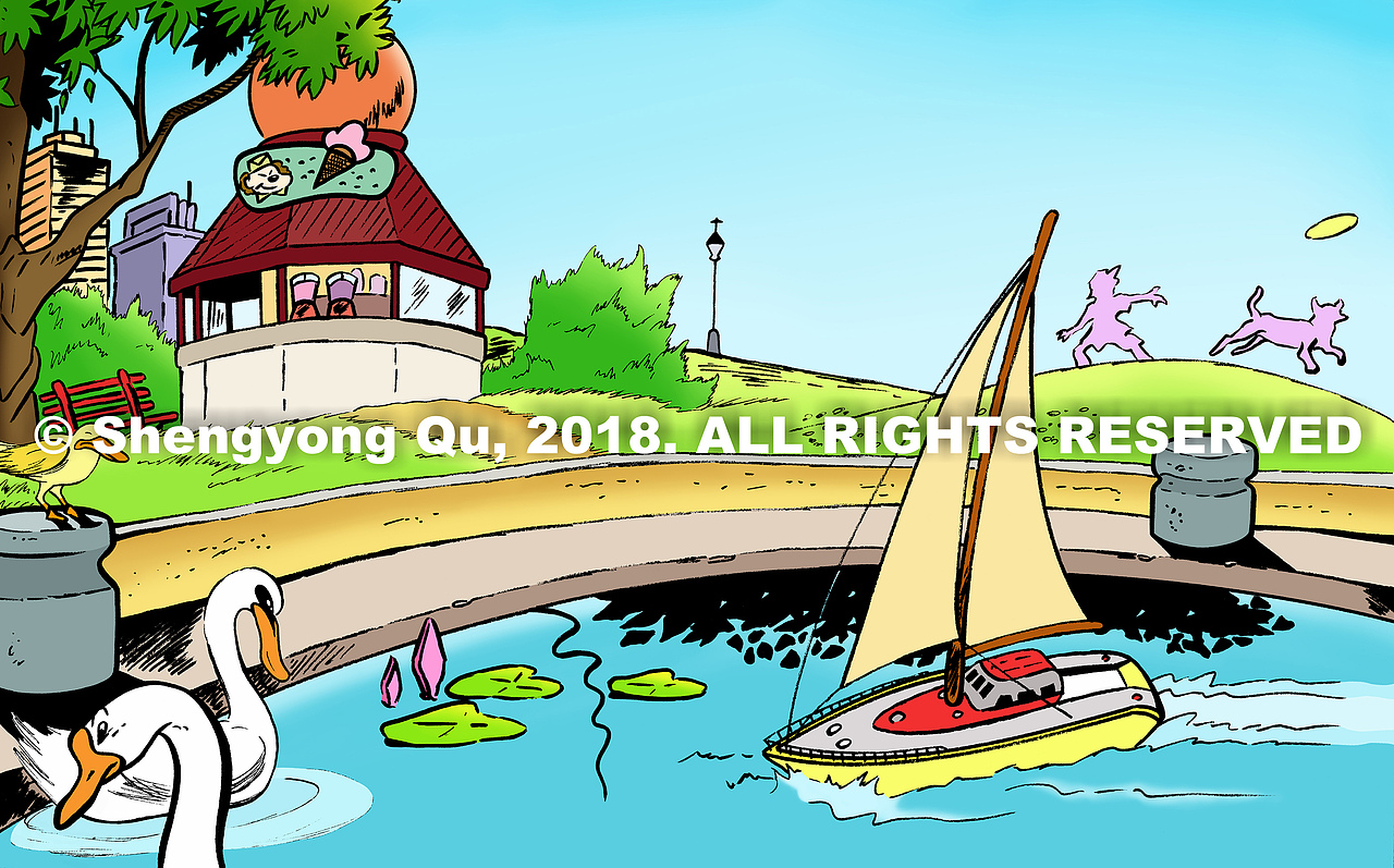 闲适的午后（图ZMTMzMzU3ODY4） - 儿童插画 - 站酷设计师Adrien纽约插画师原创素材 - 站酷ZCOOL