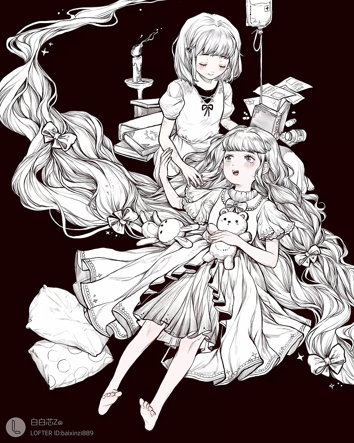 线稿（图ZMjIzMzE2MDcy） - 艺术插画 - 站酷设计师白芯子原创素材 - 站酷ZCOOL