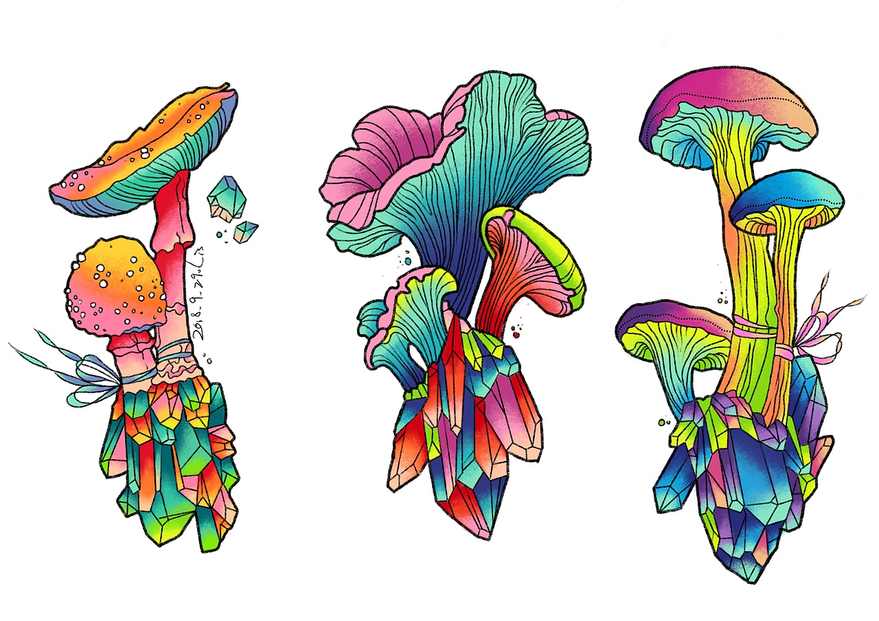七彩蘑菇（图ZMTg3OTQ2ODUy） - 图案 - 站酷设计师夏莉斯原创素材 - 站酷ZCOOL