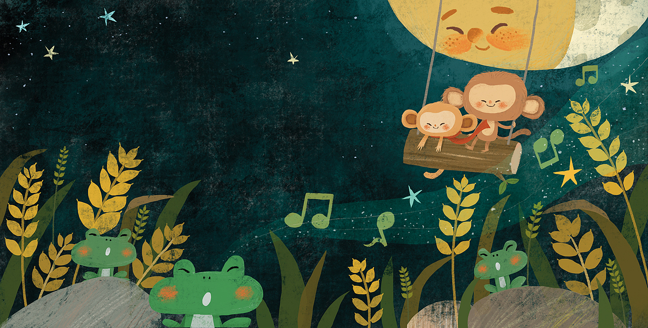 《太阳月亮我的小伙伴》（图ZMjQwMTIyNzE2） - 绘本 - 站酷设计师Hana爱画画原创素材 - 站酷ZCOOL