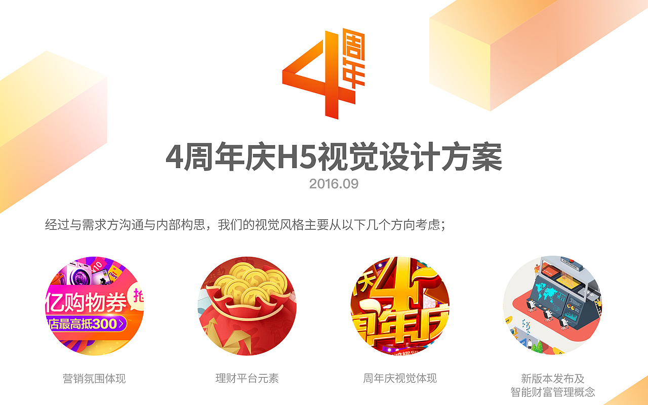 铜板街4周年庆H5视觉方案简述