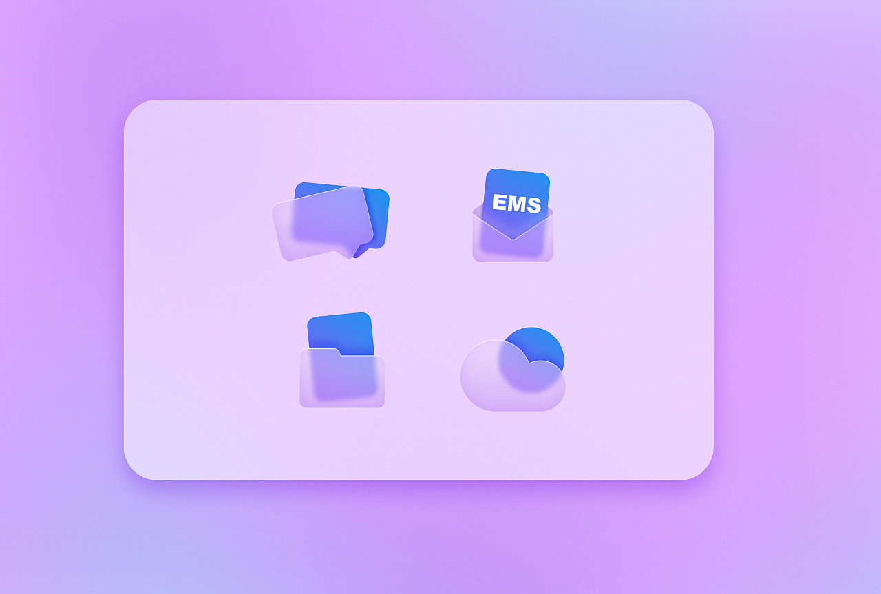 毛玻璃质感ui图标