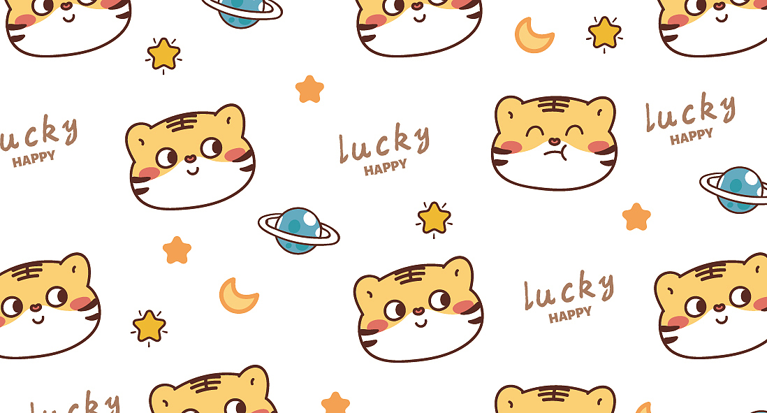 虎萌萌图案设计 地毯窗帘桌单口罩图案