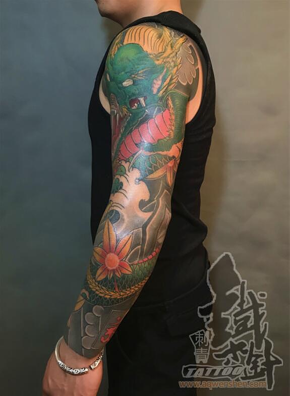 传统纹身花臂纹身图案龙纹身图案