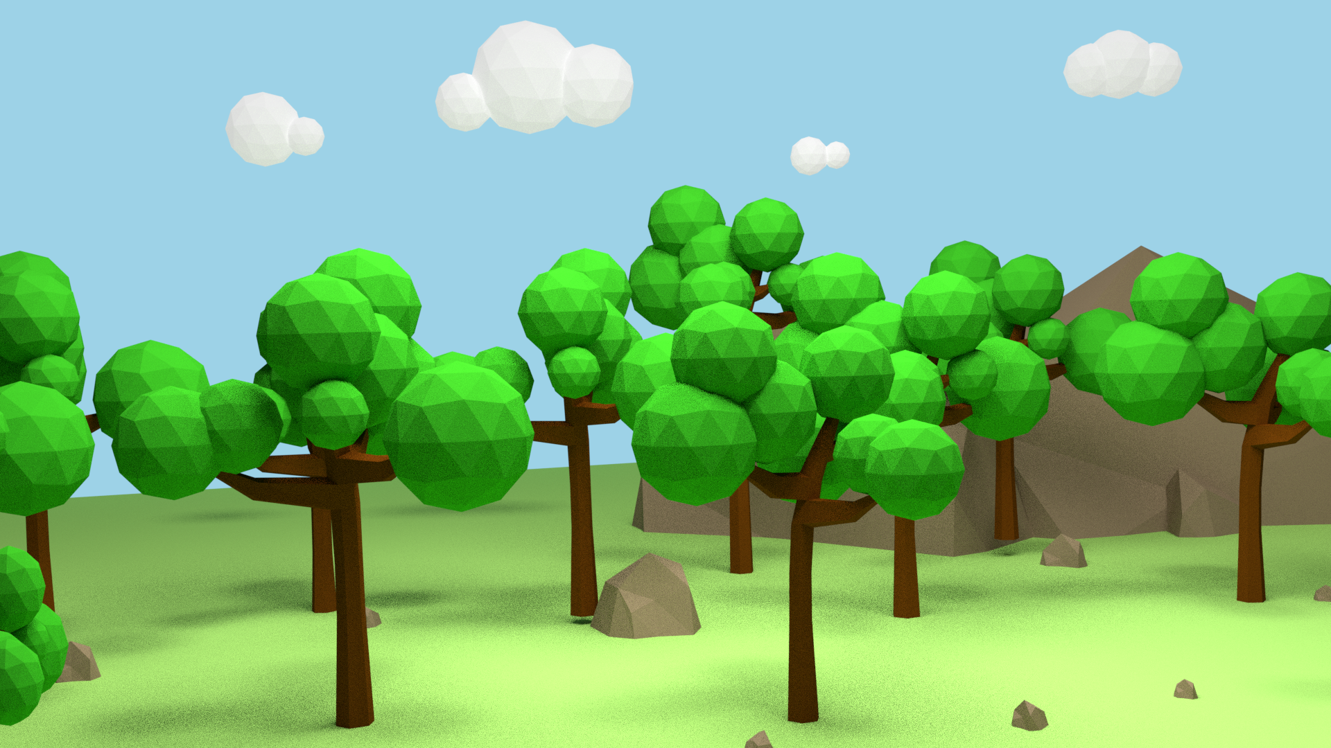 树林_lowploy风格|三维|场景|林男神这么忙呢 - 原创作品 - 站酷