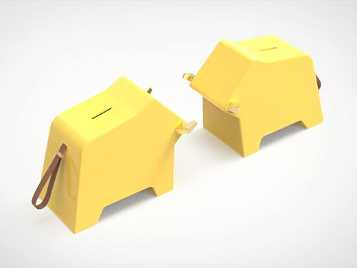 可爱的小牛存钱罐