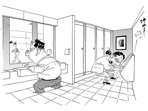 系列漫画《瑞先生》之 洗手间酒醉探戈