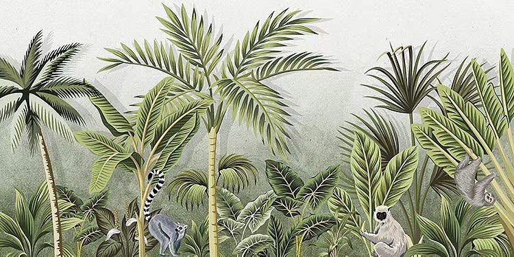 热带雨林壁画设计