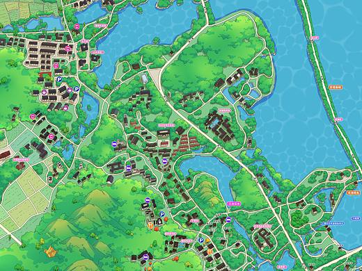 杭州西湖手绘地图