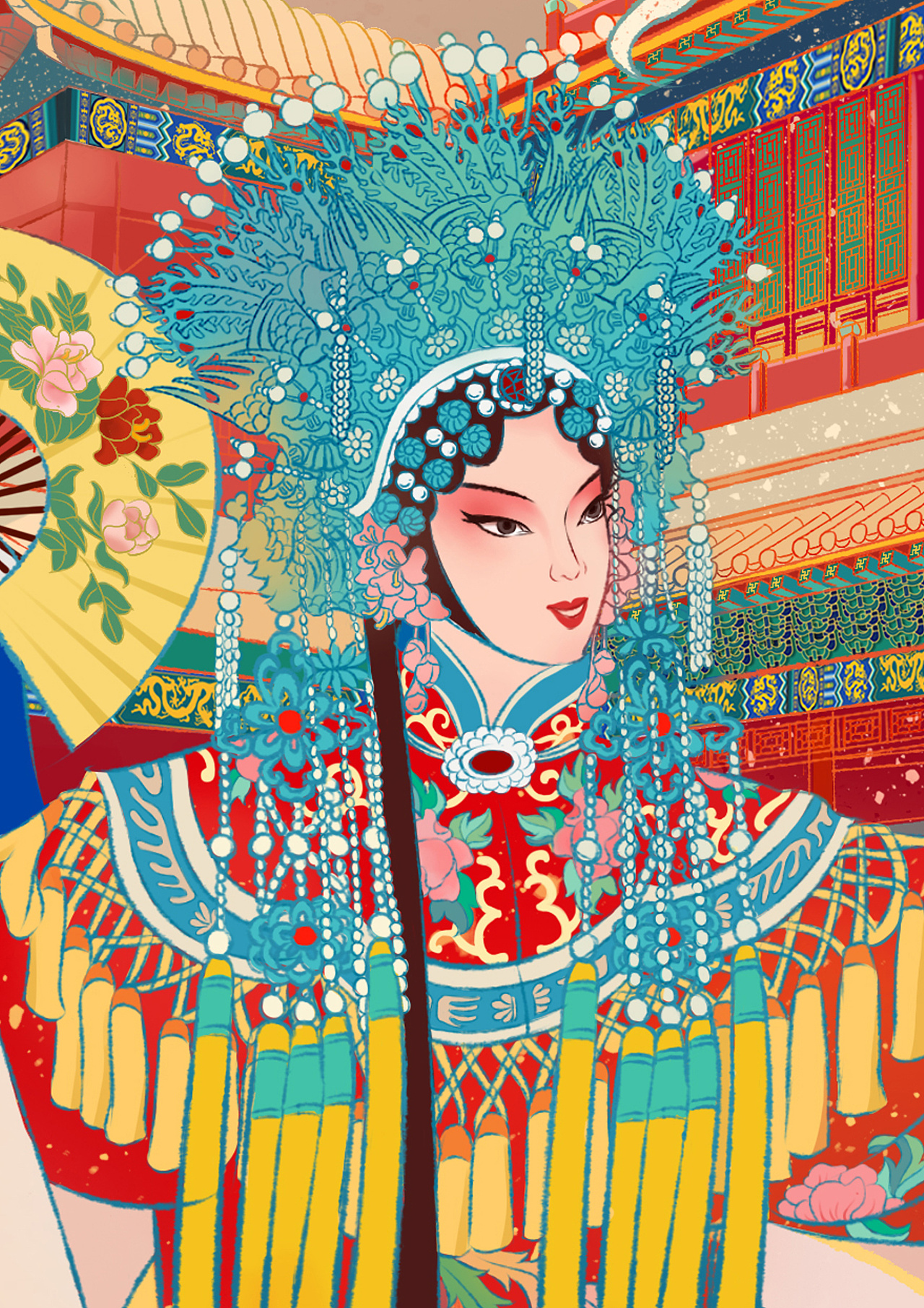 超画北京——《京韵德和》德和园大戏楼插画设计