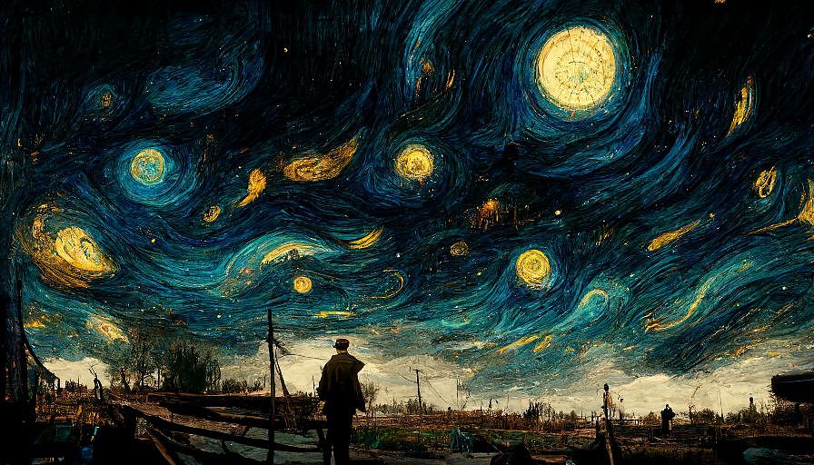 《再现梵高》插画（图ZMzIzNzY5ODE2） - AI作品 - 站酷设计师YIKOi原创素材 - 站酷ZCOOL