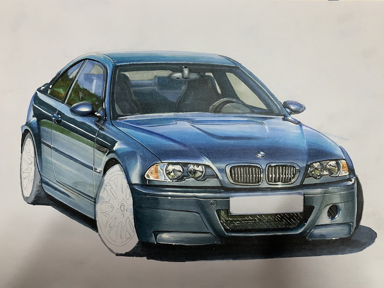 bmw m3 e46 马克笔手绘