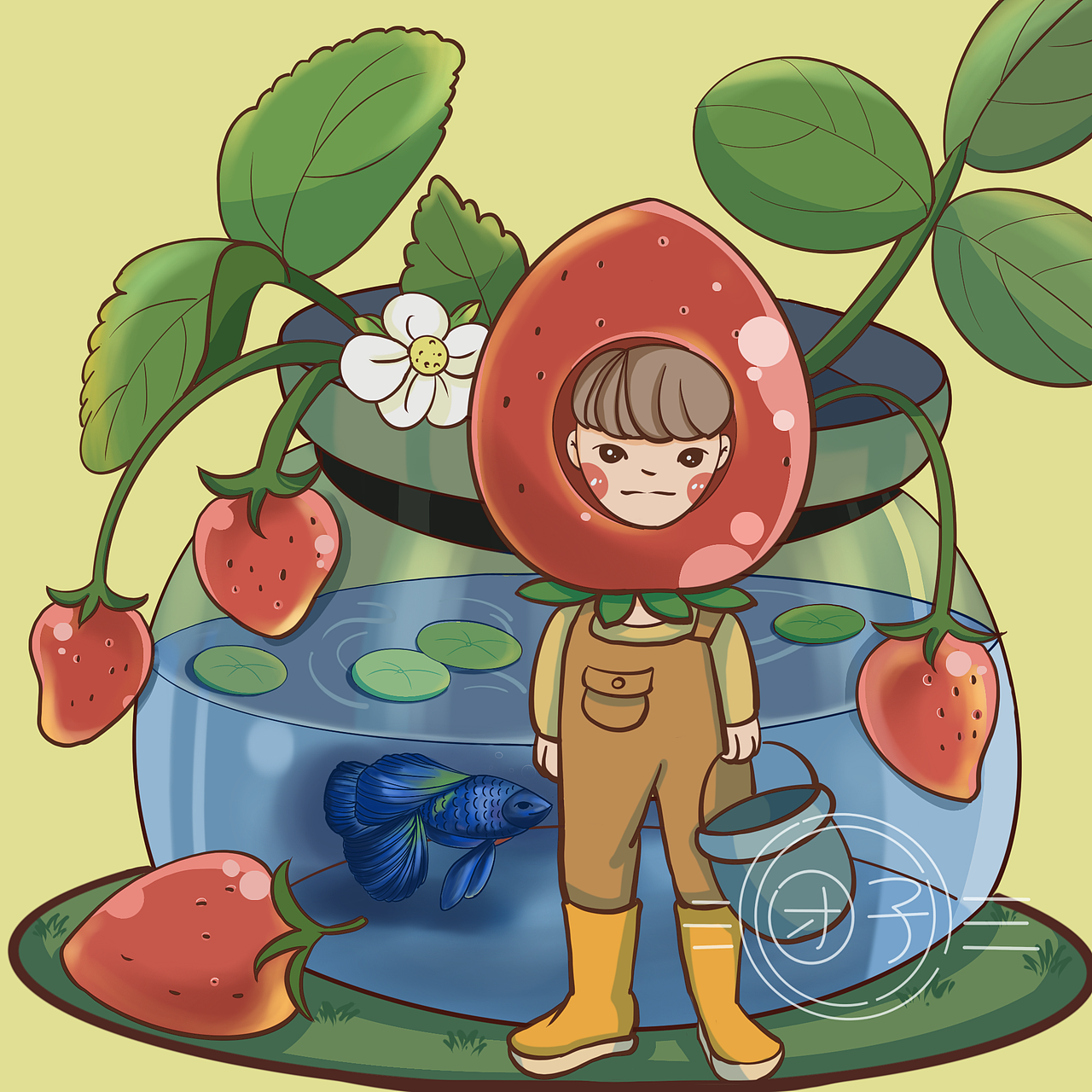 我的小鱼活在了我的画里面