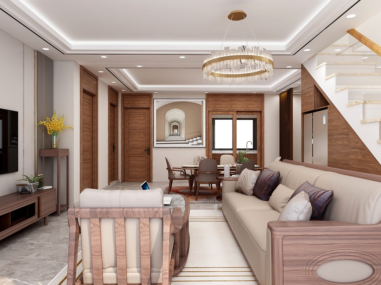 现代简约I客厅主卧