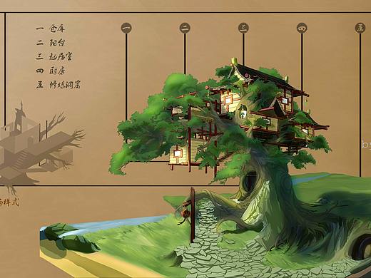 单体设计【隐士居所】中国风，树屋