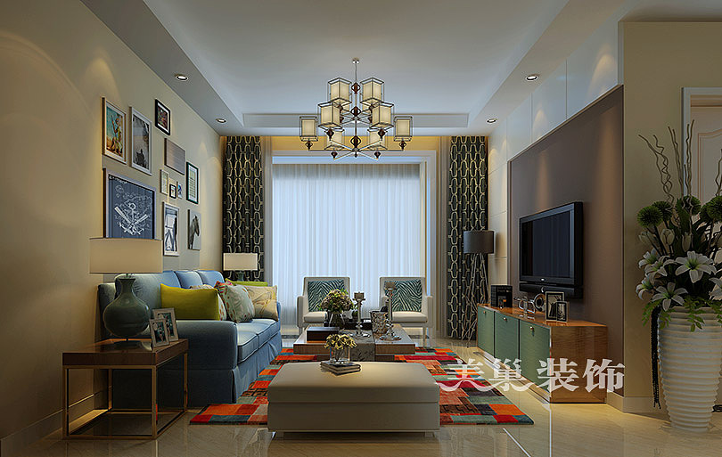 中益7囍88平方两室两厅现代简约案例装修效果图