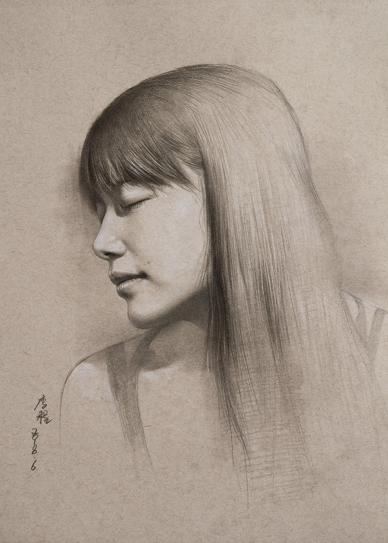 2018几张素描美女