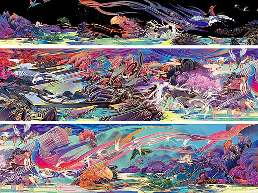 白鸟图/福禄寿喜/喜上眉梢前程似锦福星高照鹤发松姿
