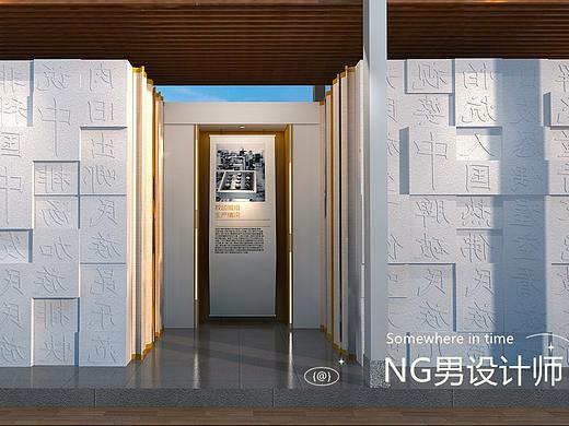 宽窄户外长廊文化展示设计3D效果图