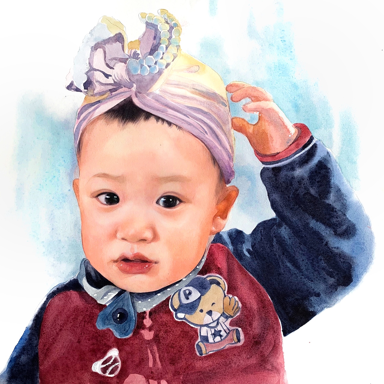 宝宝水彩小像