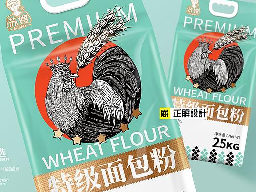 特级面粉包装设计，百日鲜大米包装袋设计，袋装设计