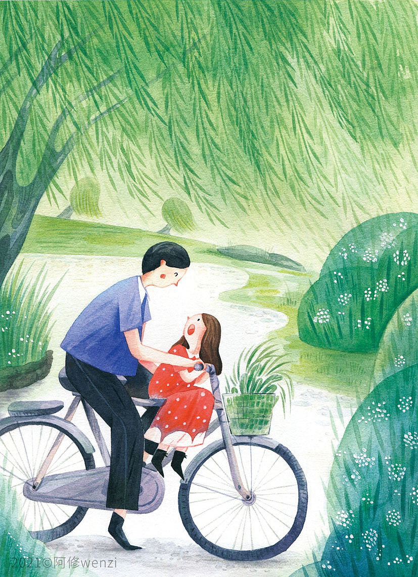 儿童文学作品朵朵的星水彩手绘插画