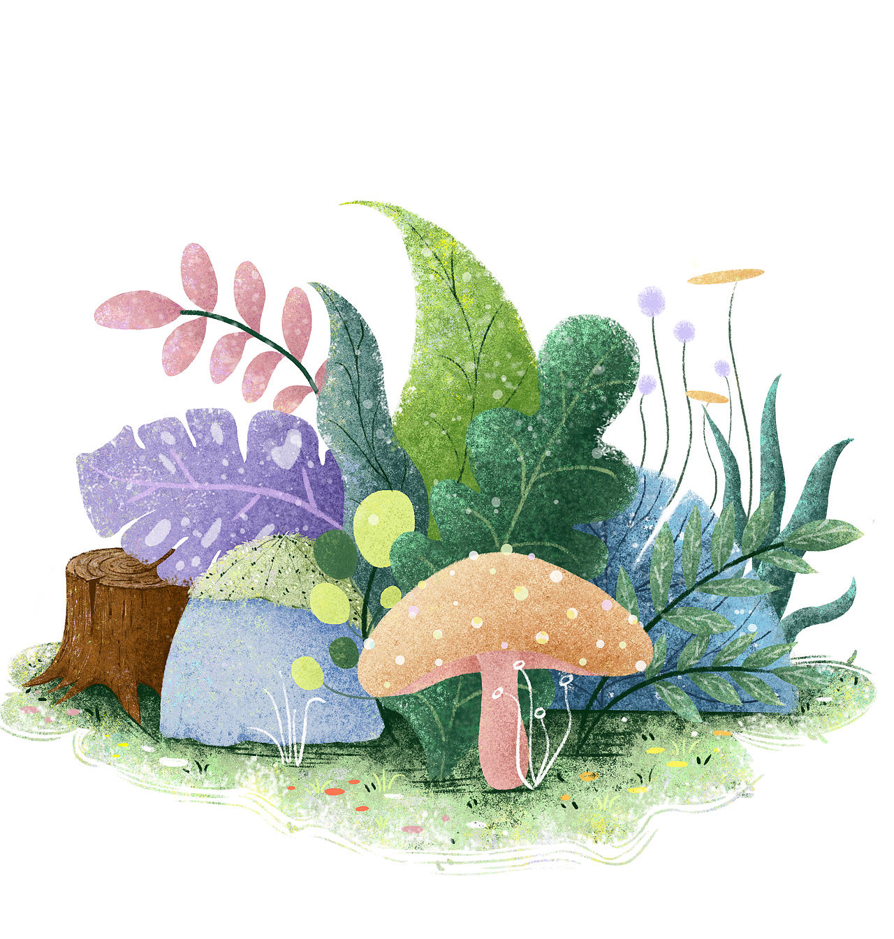 小清新植物组合（图ZMjg2NDE0MjQw） - 儿童插画 - 站酷设计师小北北未央原创素材 - 站酷ZCOOL