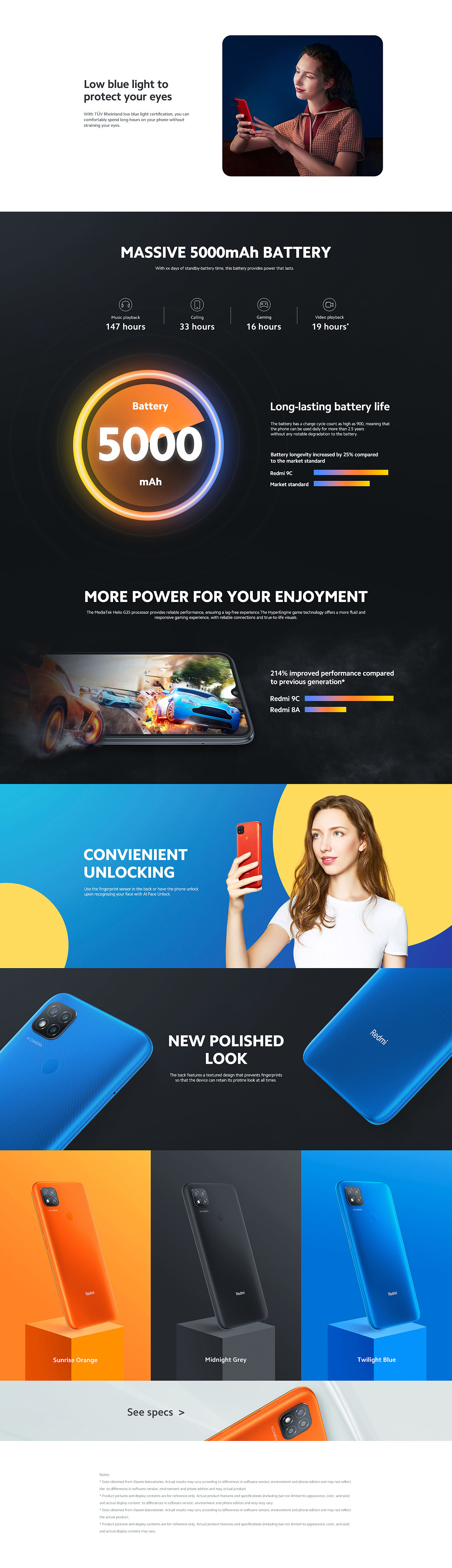 Redmi 9 & Redmi 9C国际产品站设计（图ZMjIwNjAzNjAw） - 企业官网 - 站酷设计师顾明原创素材 - 站酷ZCOOL