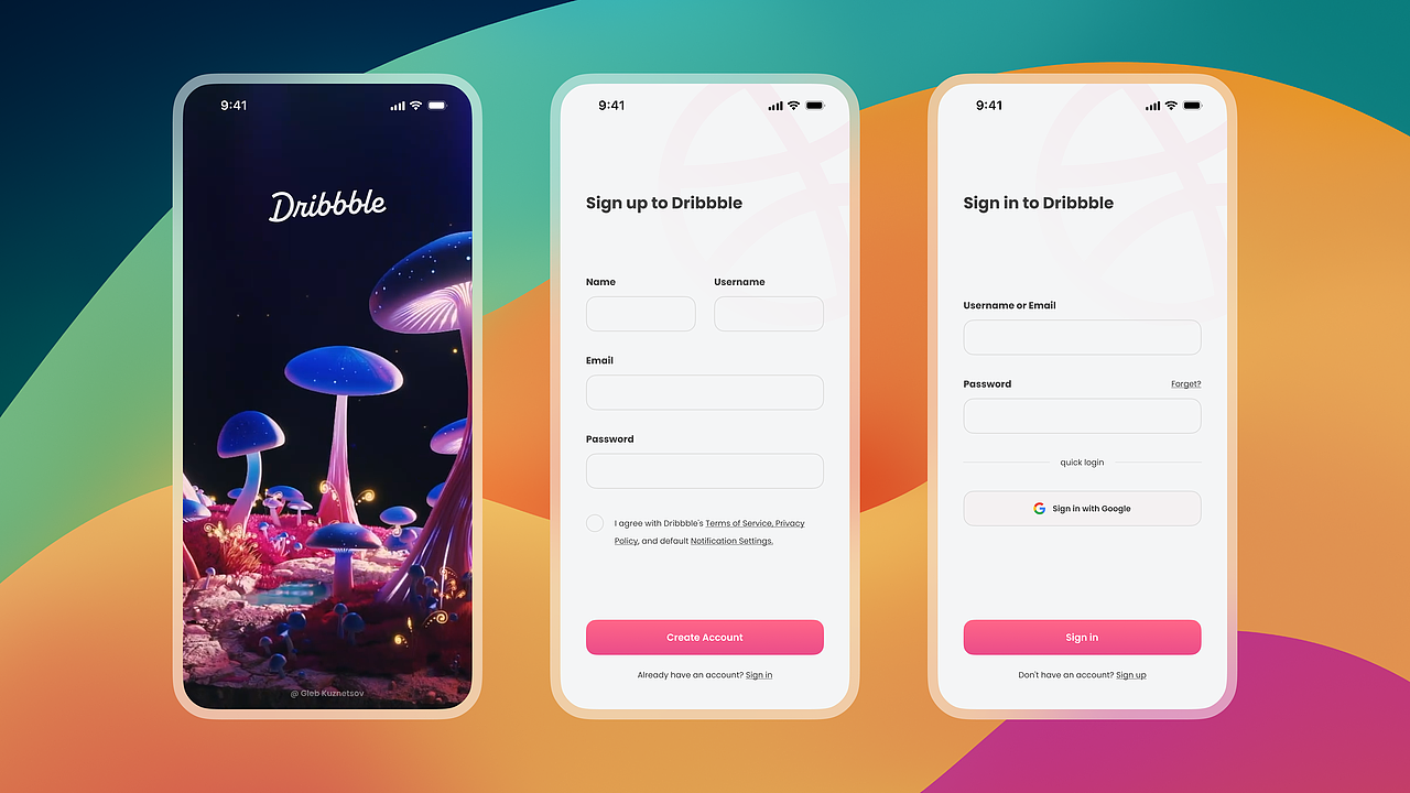 Dribbble 手机版（图ZMzcxMDM1NDI4） - APP界面 - 站酷设计师怪物飞飞原创素材 - 站酷ZCOOL