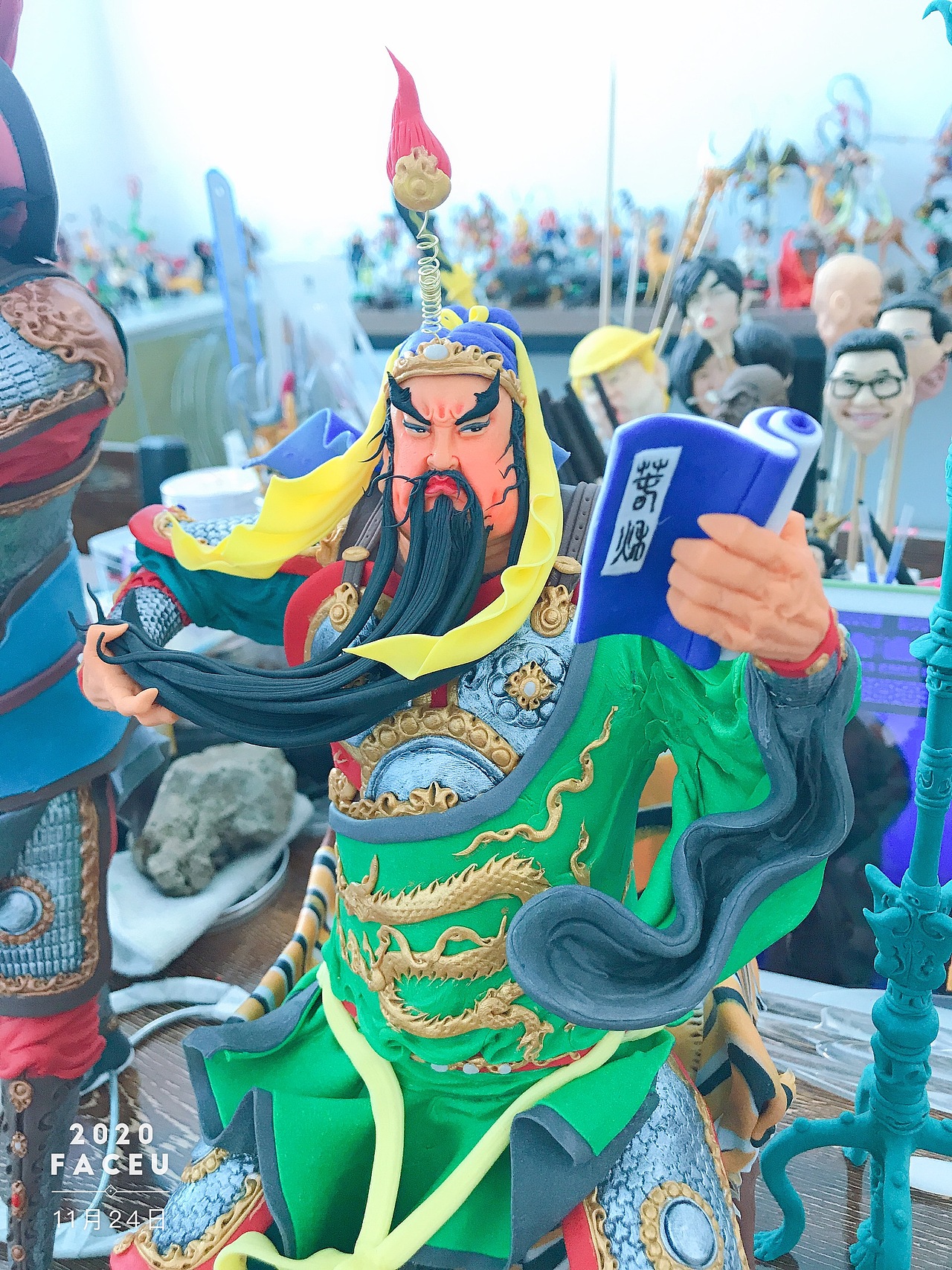 原创纯手工制作，面塑作品《关公夜读春秋》（图ZMjMzODA2NTk2） - 手办/模玩 - 站酷设计师上京私物康健面塑原创素材 - 站酷ZCOOL