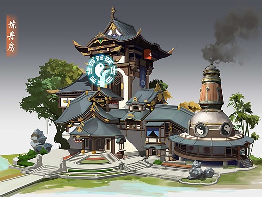古风建筑设计-炼丹房