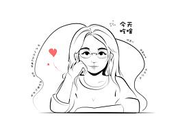 黑白人物简笔画