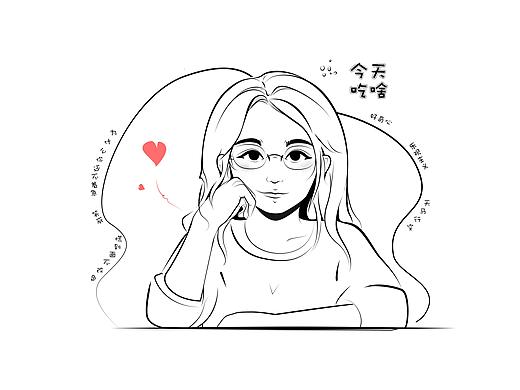 黑白人物简笔画