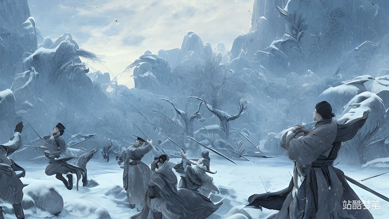 #站酷梦笔#雪中悍刀行，策马啸西风（图ZMzI3MzQ0NDEy） - AI作品 - 站酷设计师zoeming110原创素材 - 站酷ZCOOL